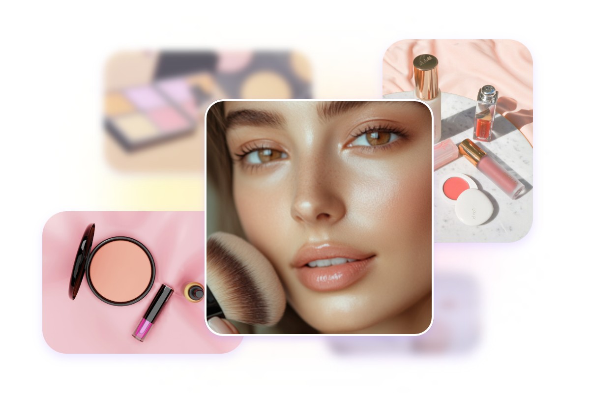 Use ai to apply makeup to a woman and adapt it for various beauty brands and advertisements