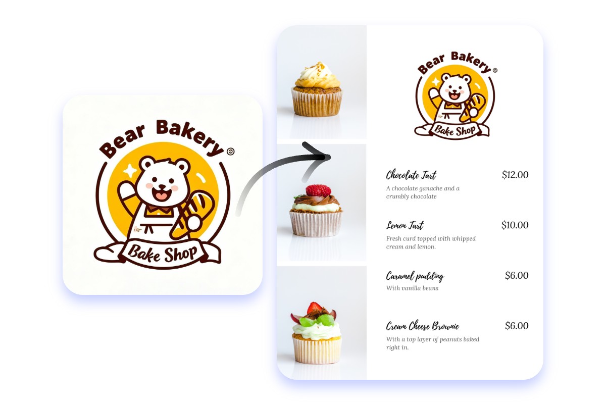 Use ai to blend logo into the AI menu design