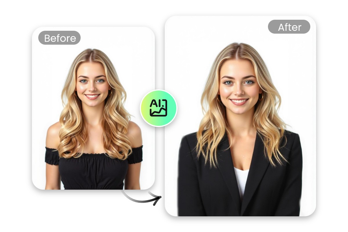 Use ai to generate a professional resume photo of a girl with long golden hair