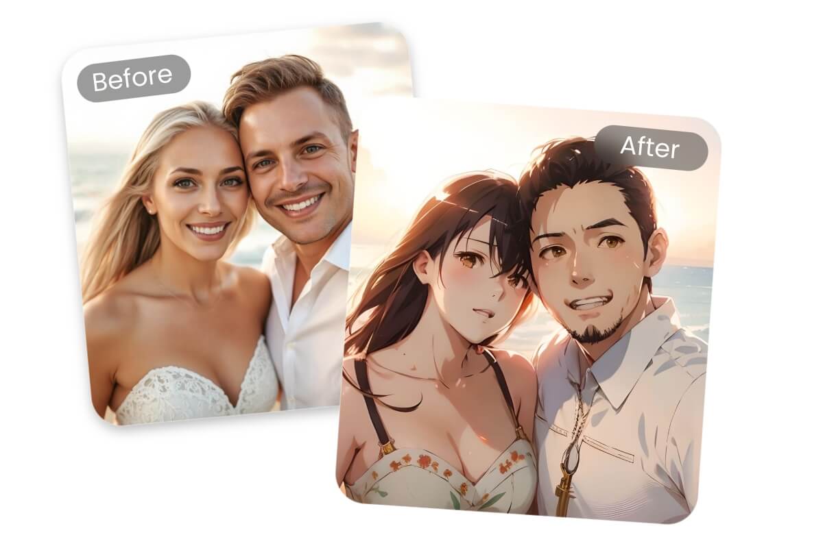 Use ai to transform a couple photo into an anime style