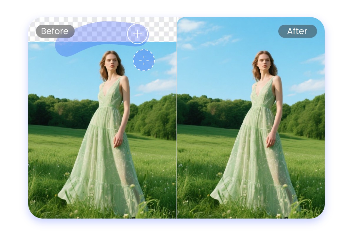 Use clone stamp tool to fill the broken background