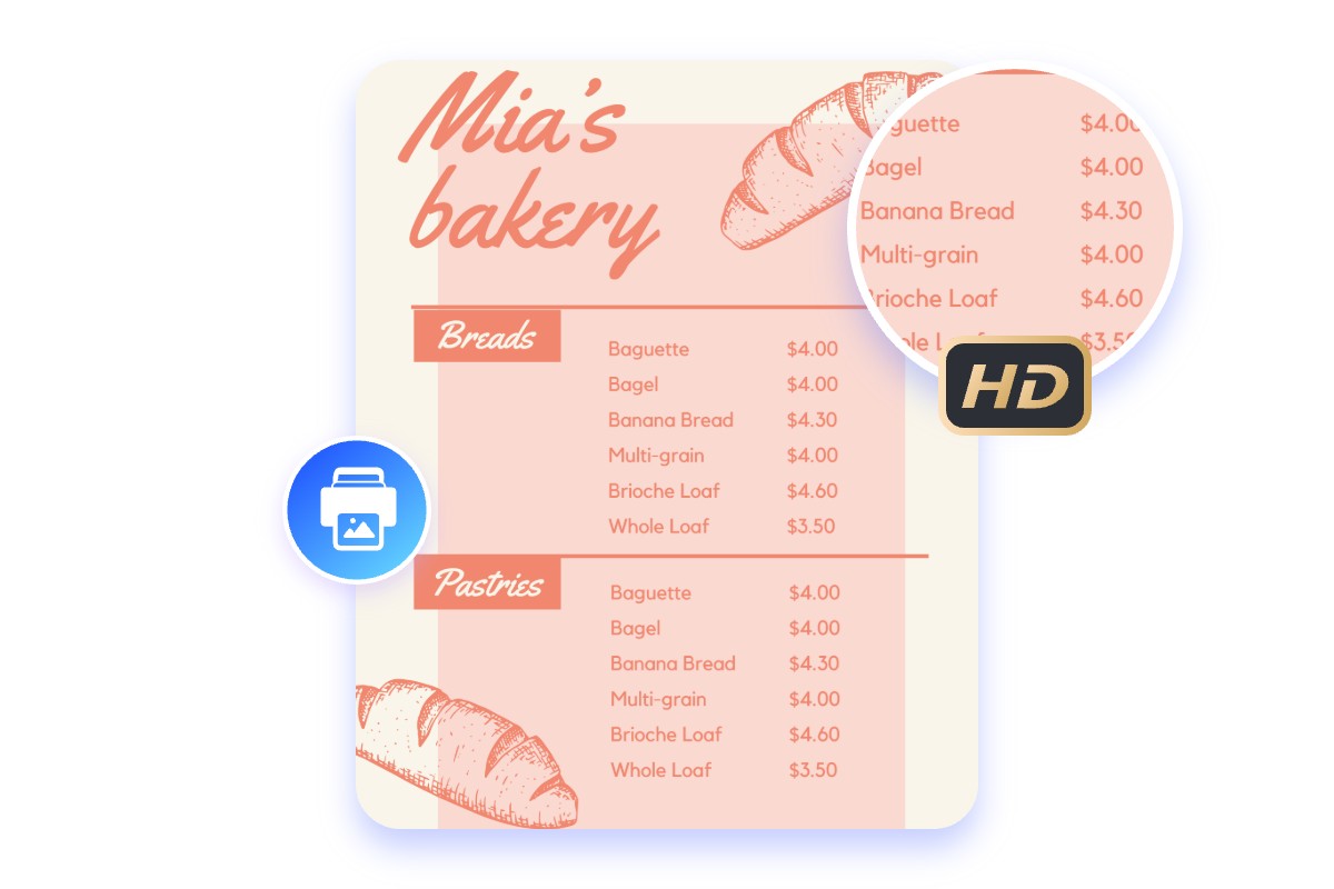 Use fotor ai menu generator to create print ready and high quality menus