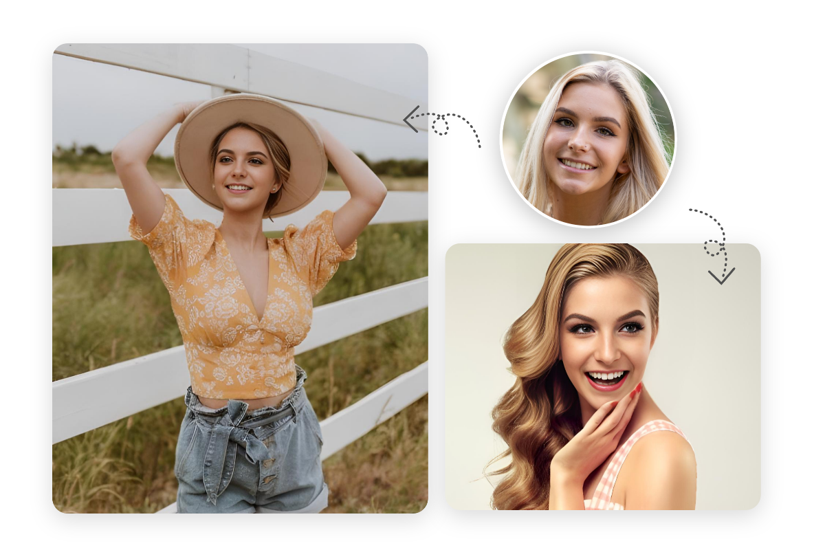 Use fotor face in hole tool to virtual try on chothes and hairstyle