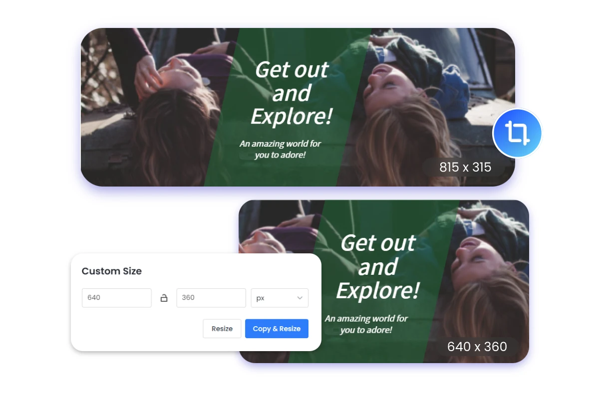 Use fotor photo resizer to resize a facebook cover photo featuring two ladies laughing