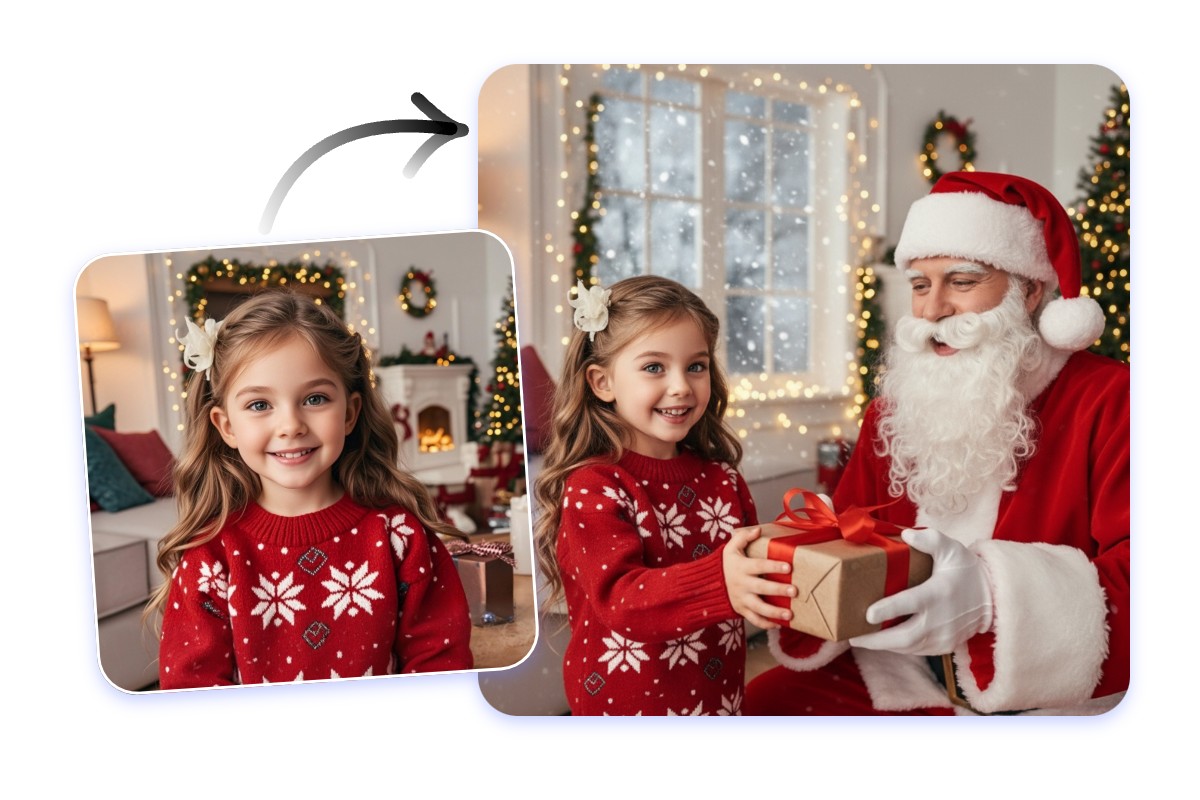 Transformer vos photos en vidéos animées de cadeaux par le Père Noël