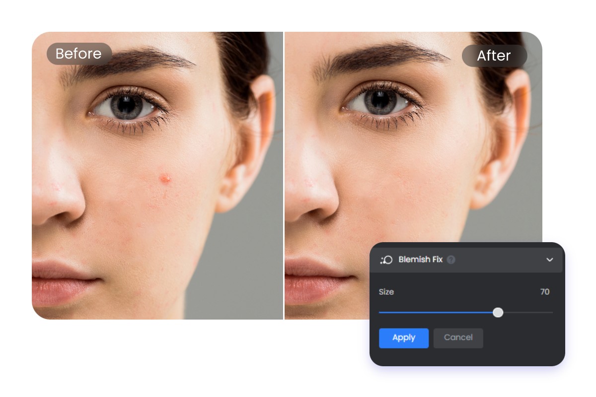 Bir fotoğrafta akenli bir bayanın lekesini çıkarmak için fotor kullanın