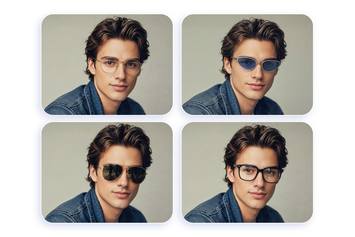 Utiliser Fotor pour essayer virtuellement différents types de lunettes et trouver celle qui vous convient le mieux