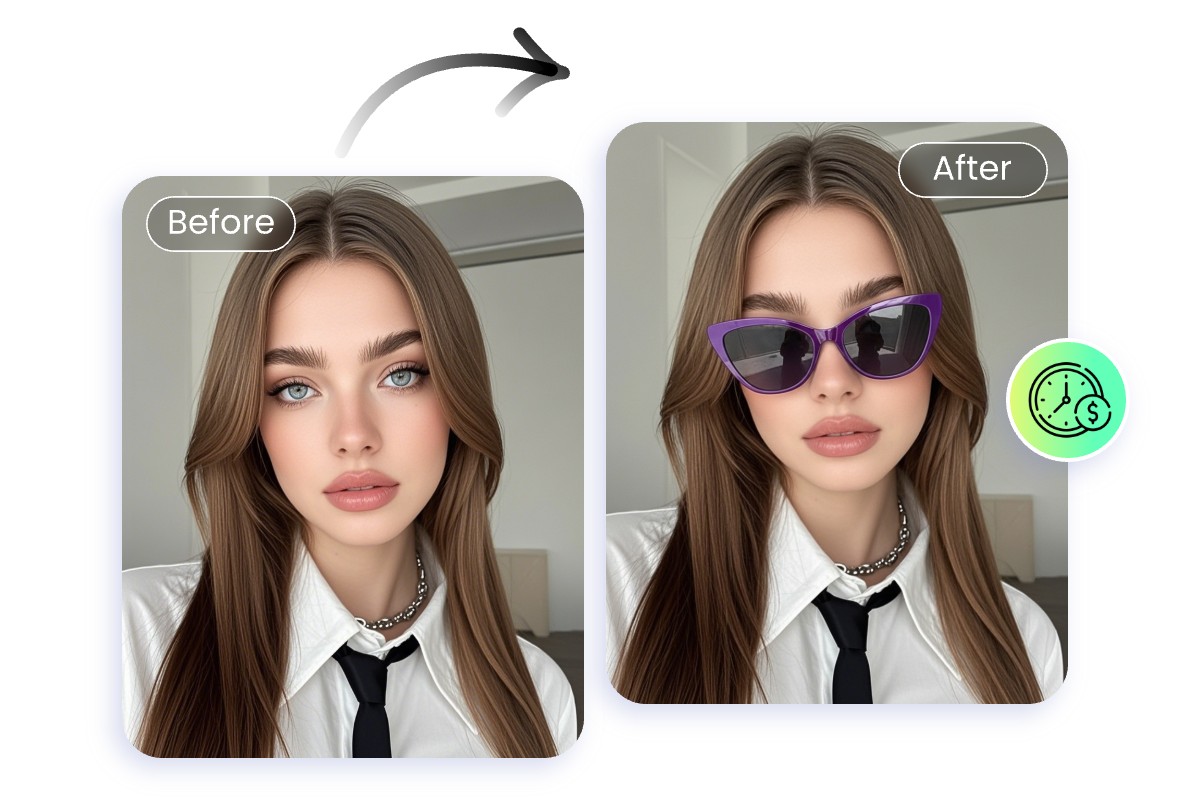 Utiliser l’outil d’essai de lunettes en ligne de Fotor pour essayer des lunettes sur vos selfies afin d’économiser du temps et de l’argent
