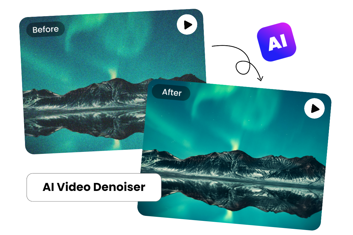 Use fotors ai video denoiser to remove visual noises from aurora scene video