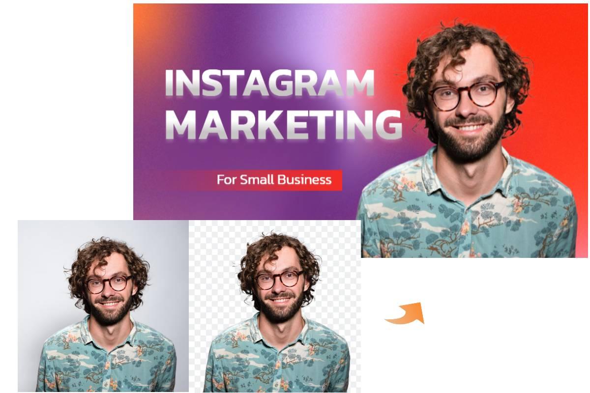 add a personal image of a man to a youtube thumbnail