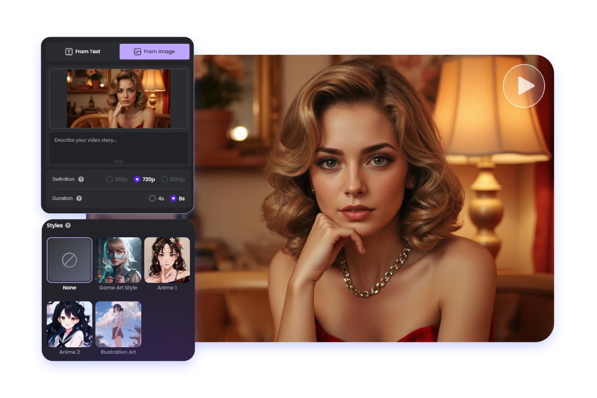 Using ai to generate a movie about a beautiful woman from a photo