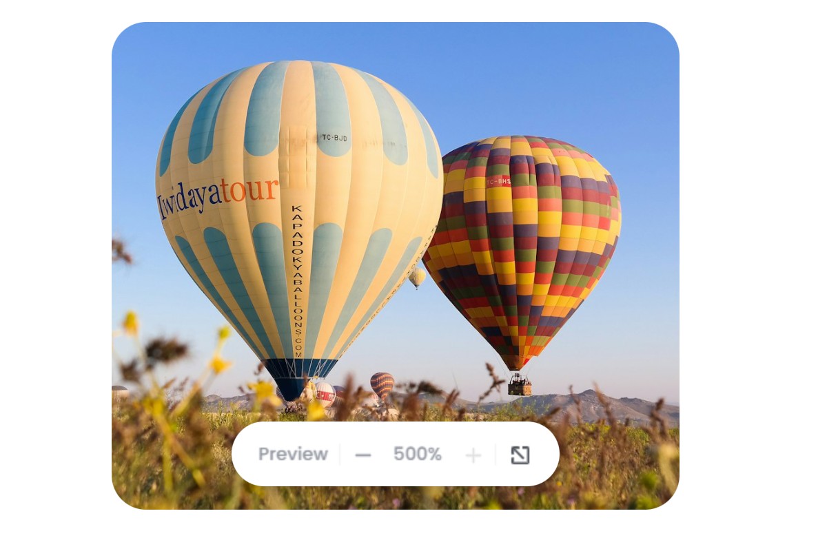 Zoom in a hot balloon picture up to 500%