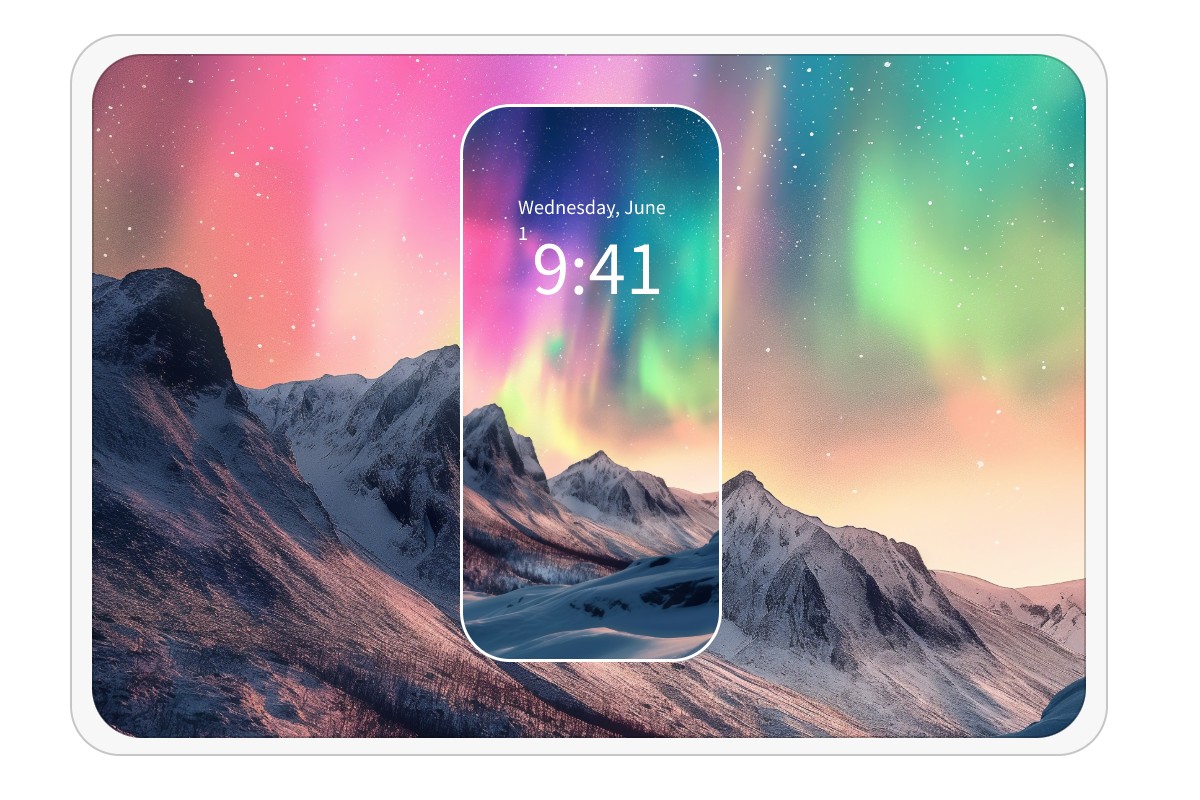 Zoomer sur un fond d'écran de téléphone pour l'adapter à l'orientation paysage