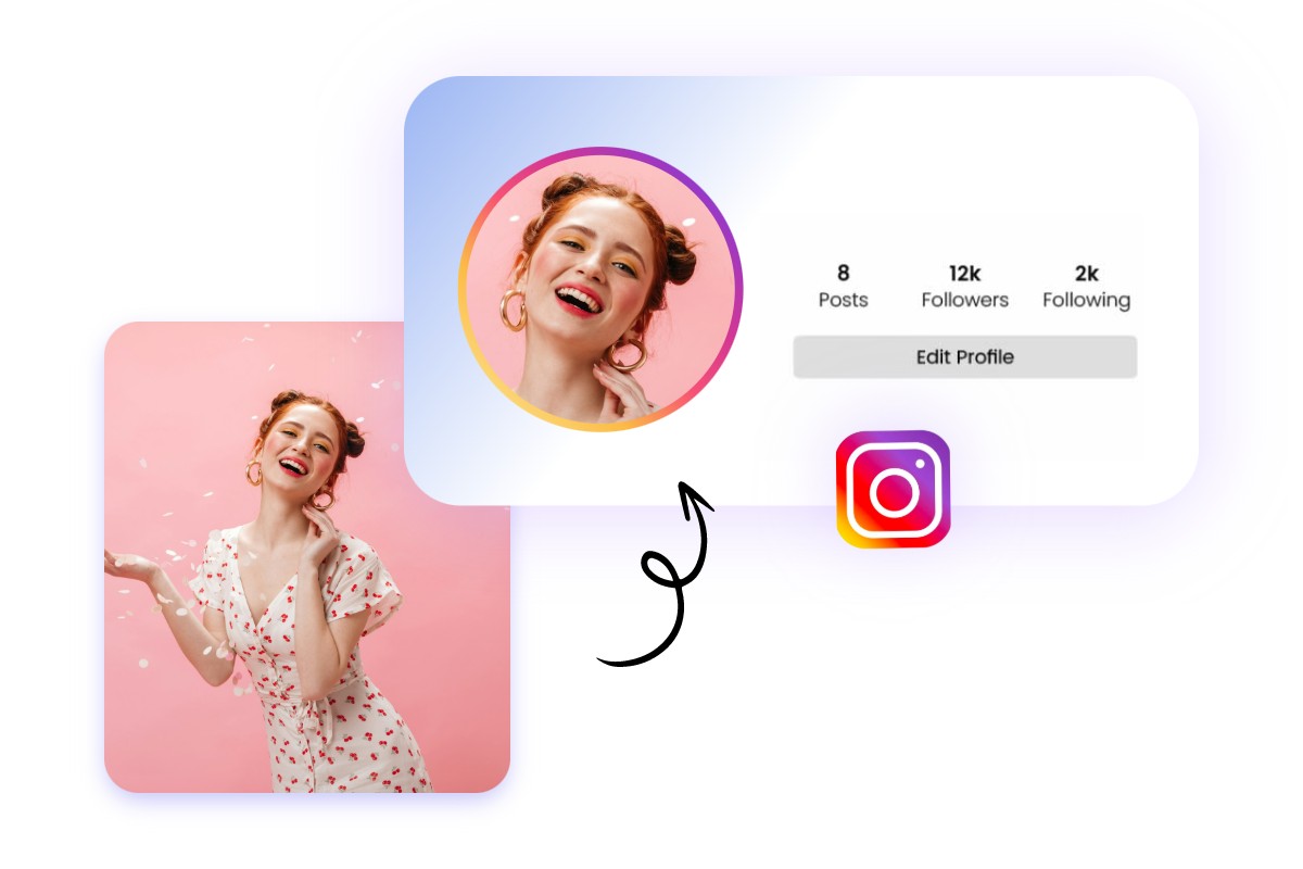 Zoom in avatar for instagram profile