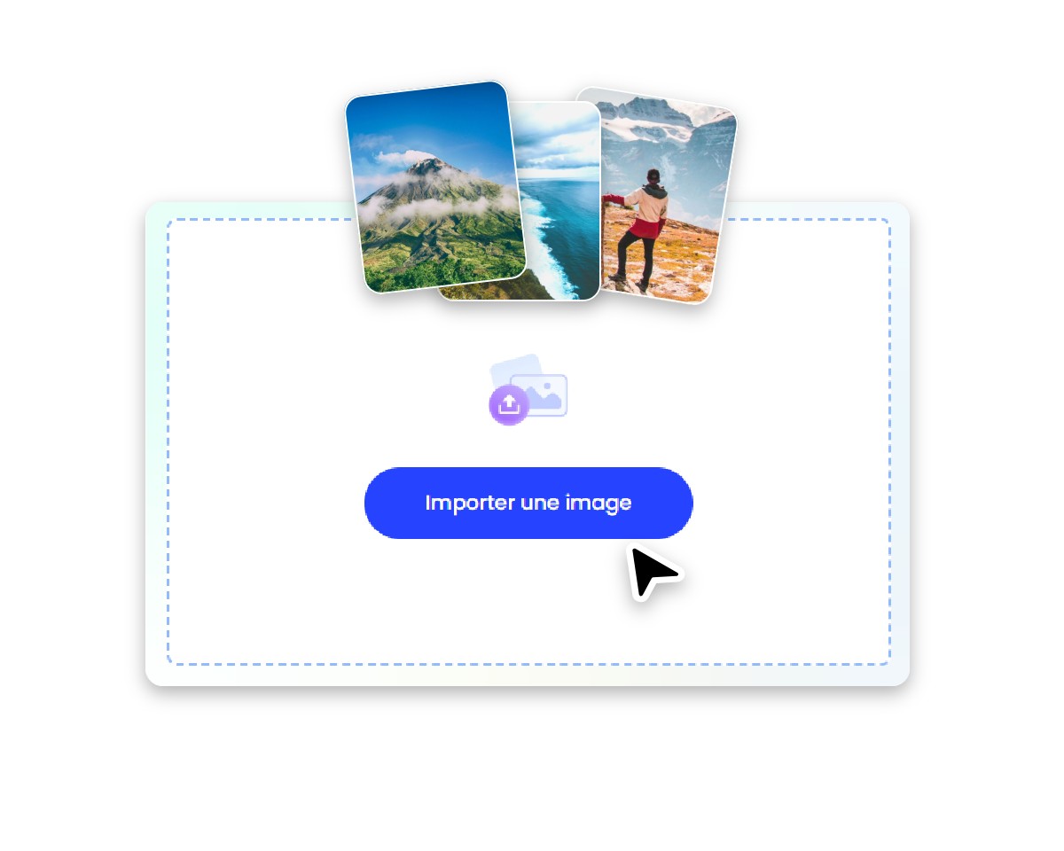 Étape 1 cliquer ou glisser déposer pour importer vos photos