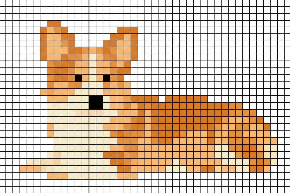 Corgi perler bead pattern created by fotor ai perler bead pattern online for free