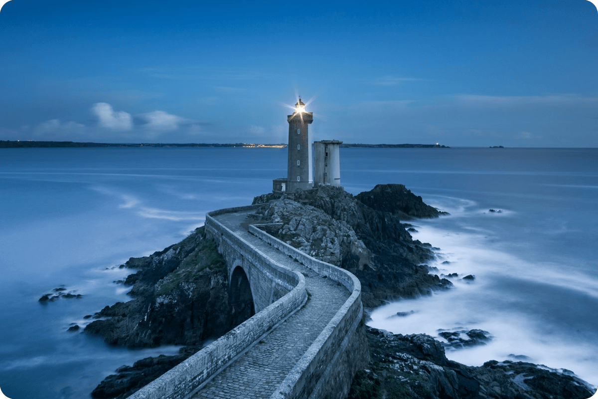 A lighthouse photo after denoising