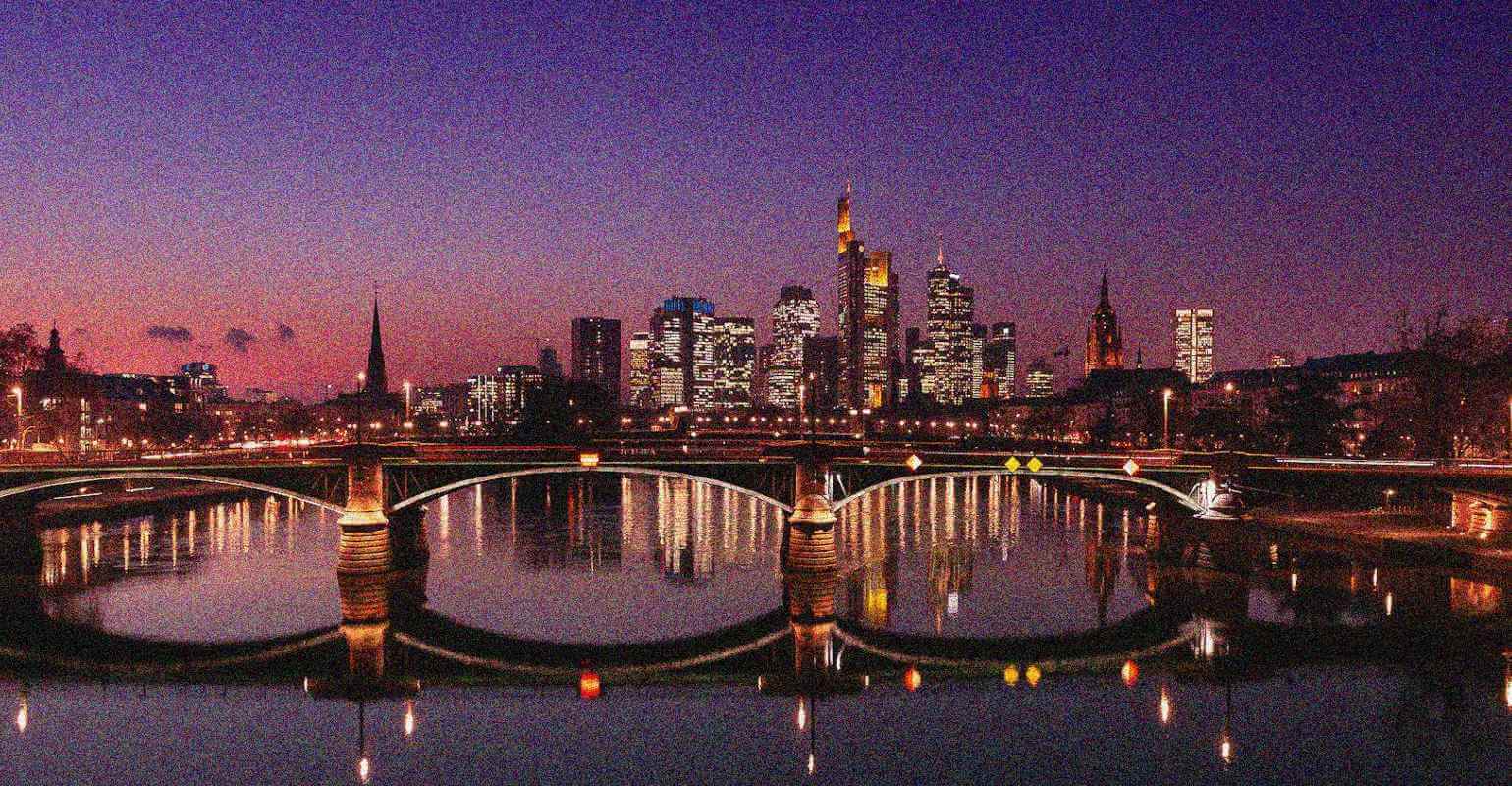 A noisy original night photo of a bridge