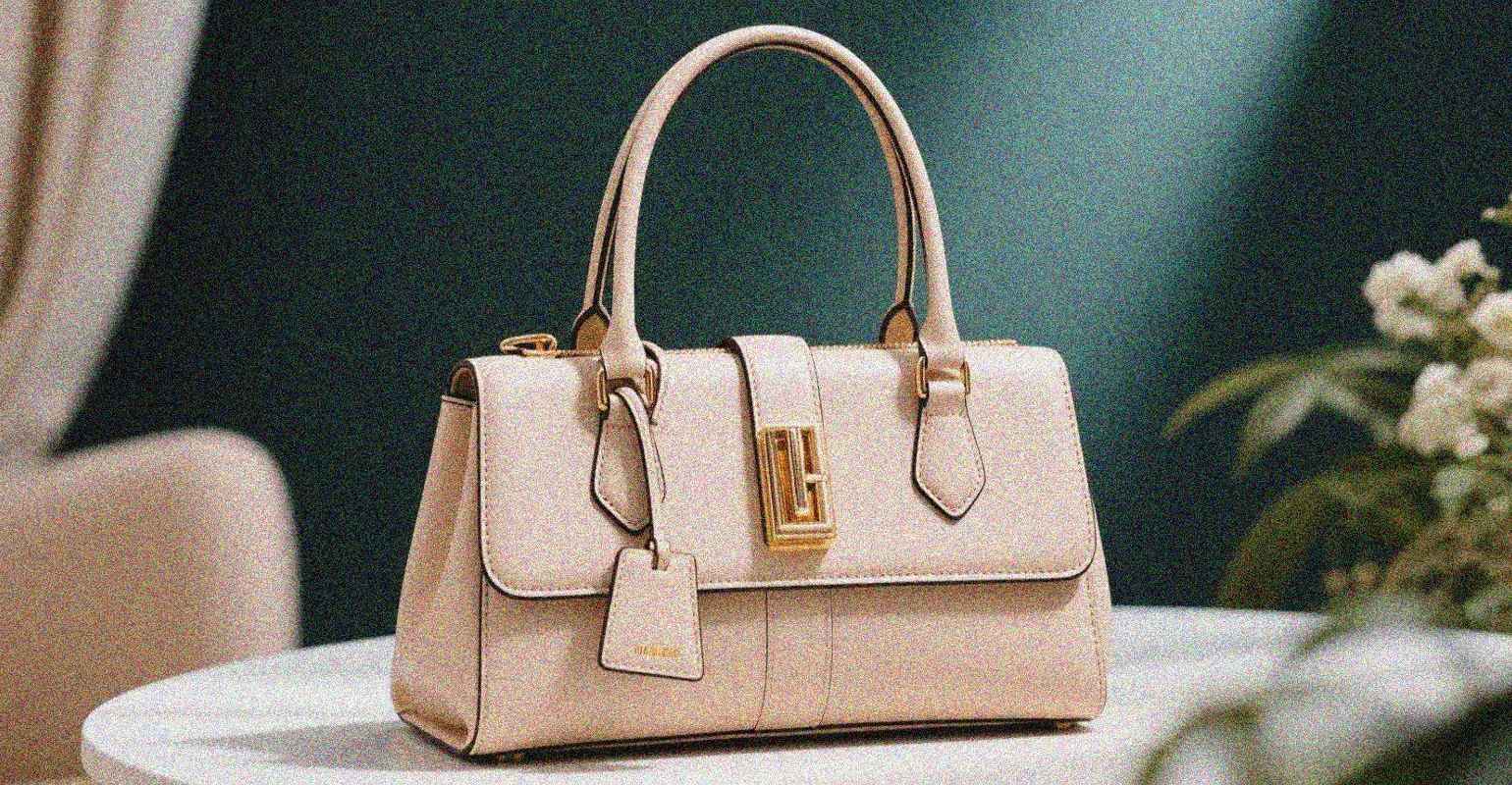 A noisy original photo of a white bag