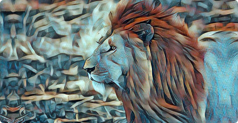 Goart lion photo after photo to painting mobile