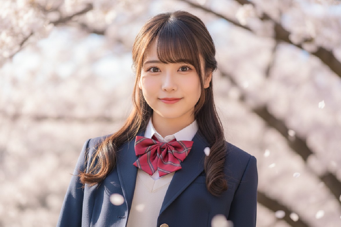 桜の下の少女