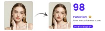 Fotor AI attractiveness test effect result thumbnail featuring a beautiful woman
