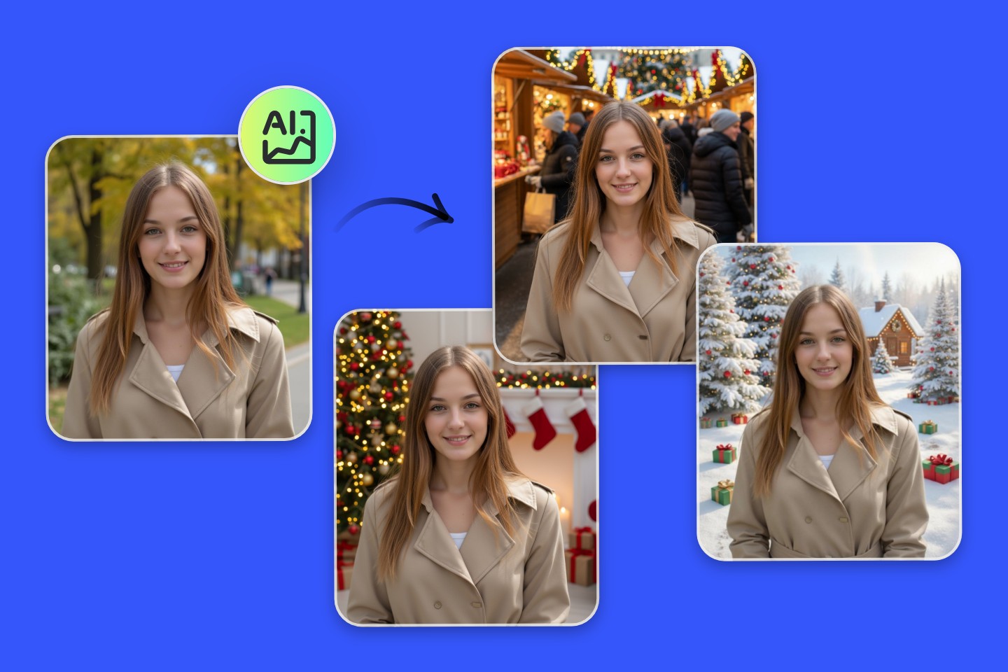 Ajouter un fond de Noël gratuitement à vos photos