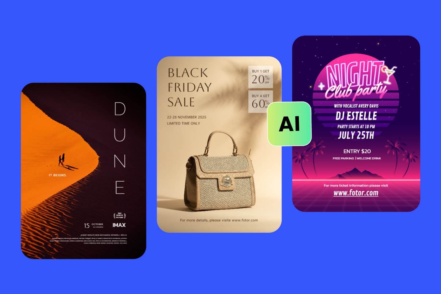 Générateur d'affiches IA gratuit de Fotor