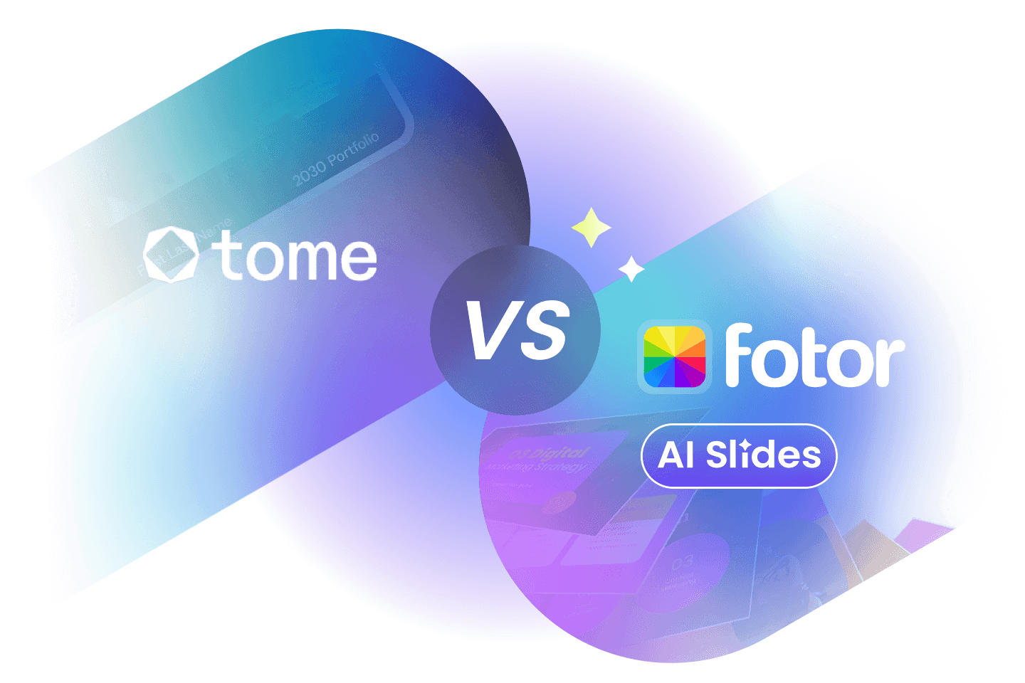 Fotor vs Tome AI presentation maker banner