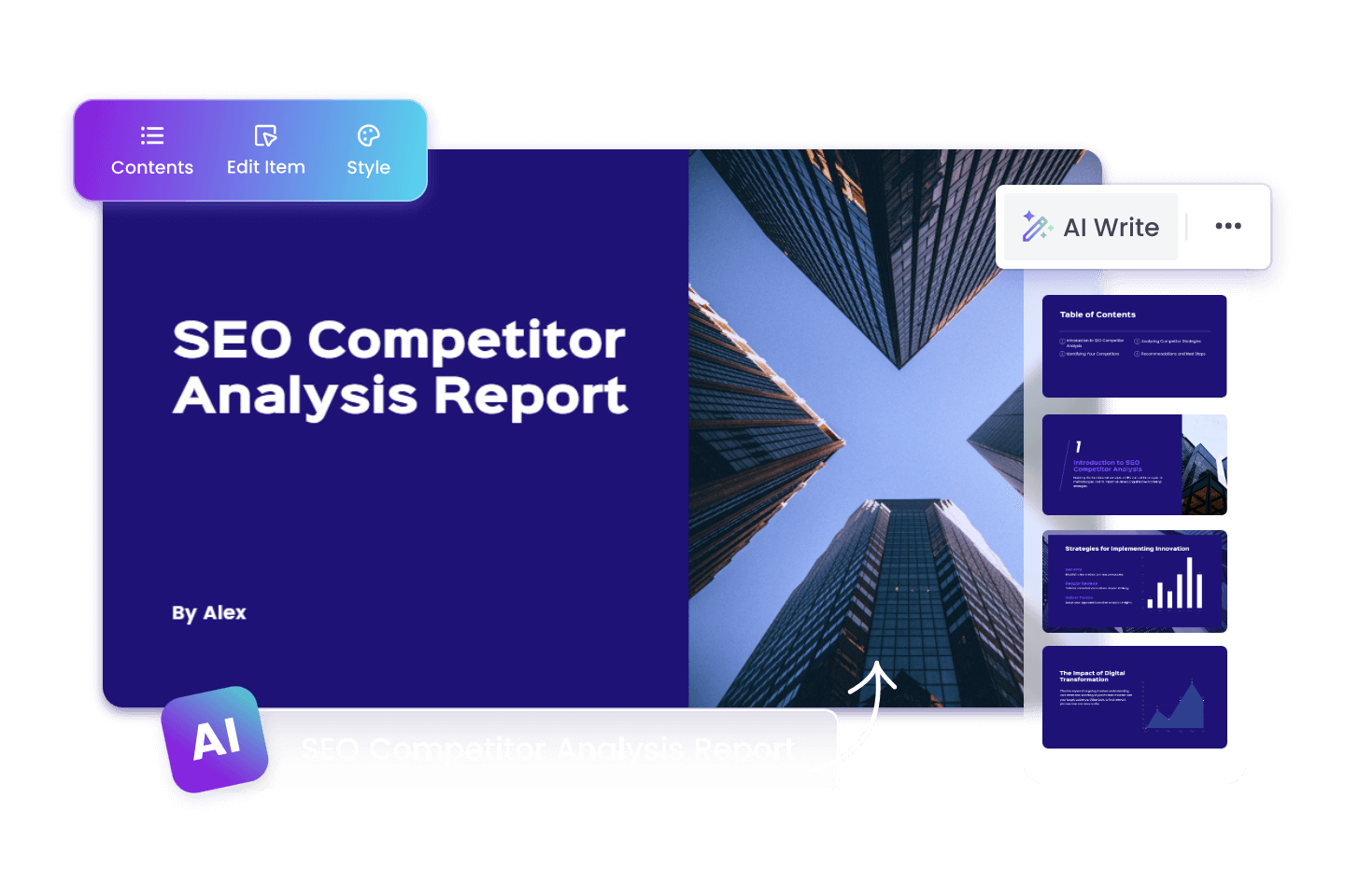 Free SEO competitor analysis templates on Fotor