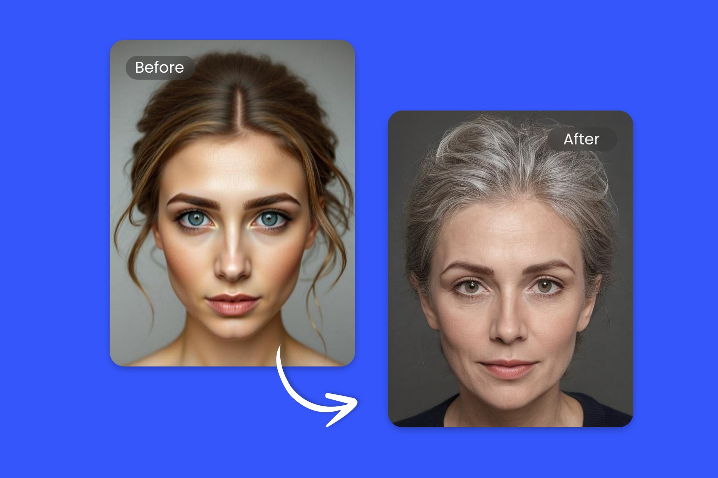 Usa la herramienta de envejecimiento facial con IA de Fotor para ver cómo te verás cuando seas mayor.
