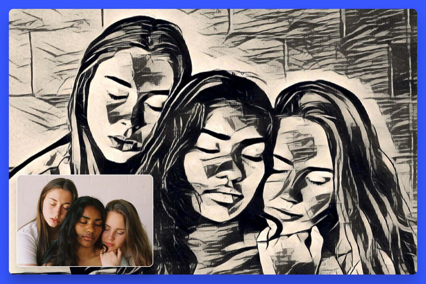 turn portrait to sketch