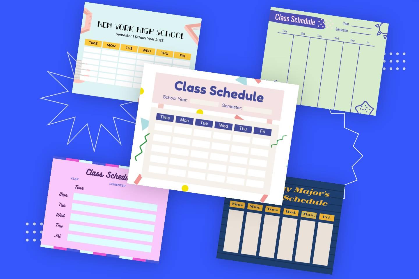 Crea un horario de clases con el creador de horarios fotor