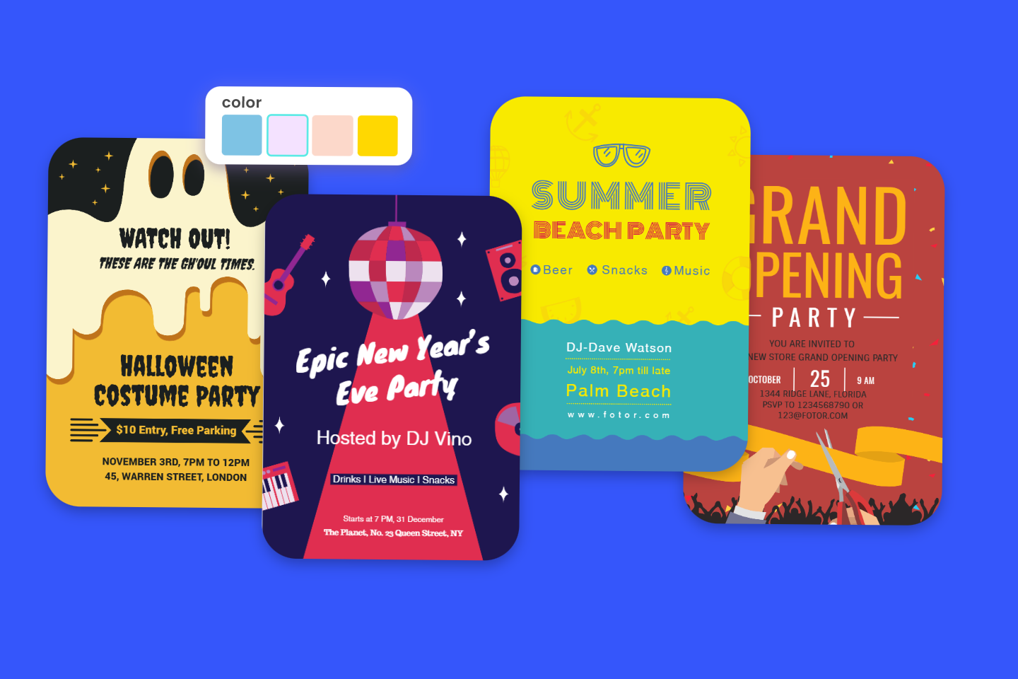 Create with hundreds of free party flyer templates in fotor