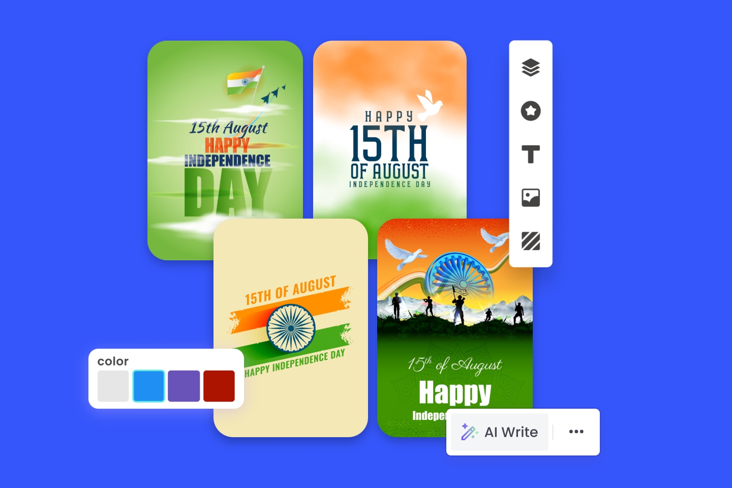 Free online indian independence day poster in fotor