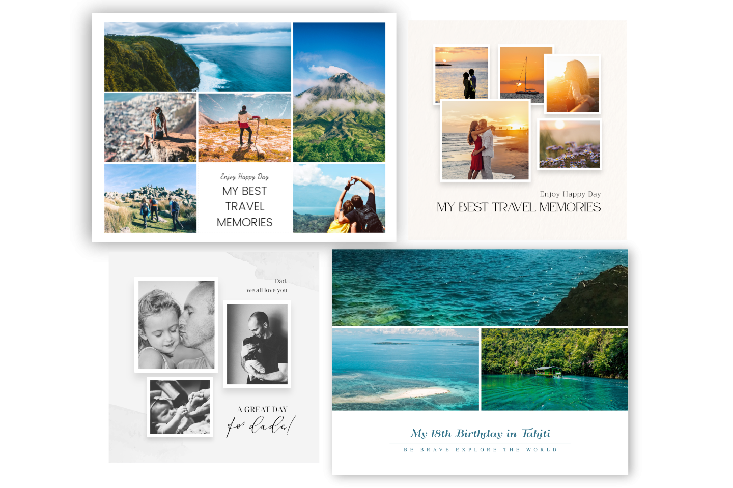 Make montage photo with various landscape images