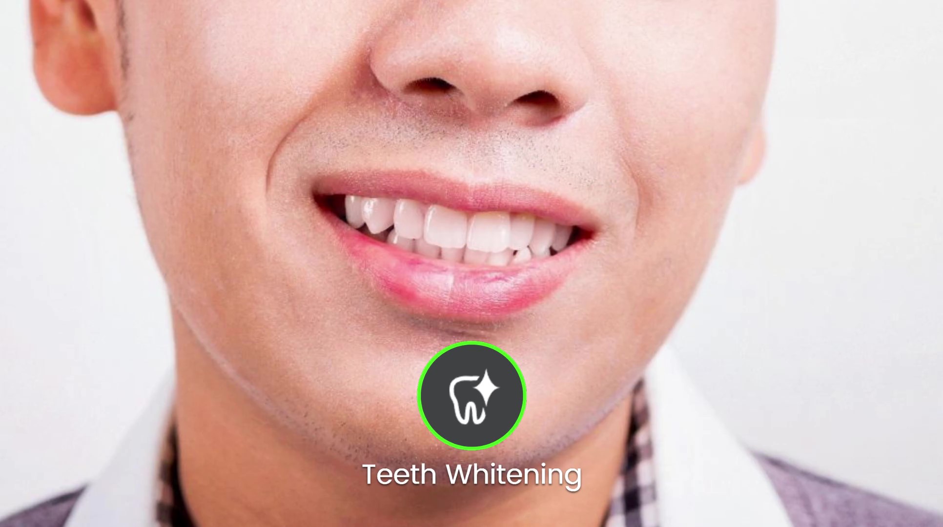 Use fotor teeth whitener to whiten teeth in a photo of a man with yellow teeth