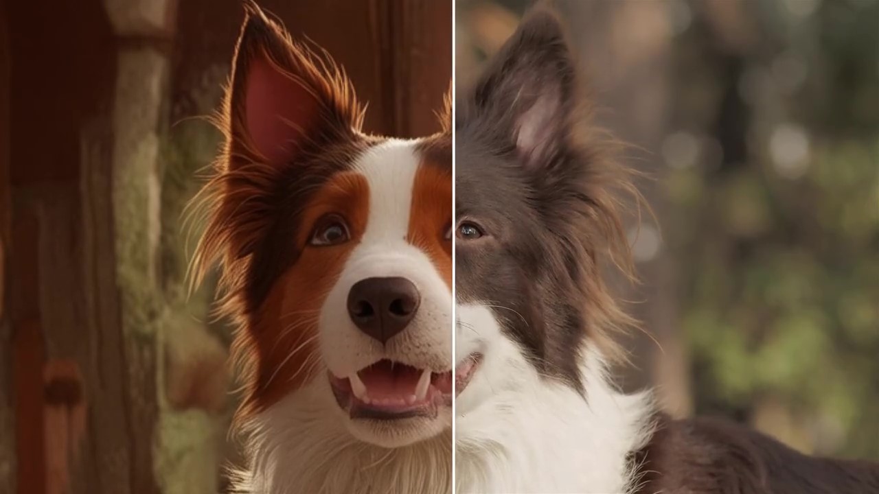 Video to 3 D cartoon effect on a dog
